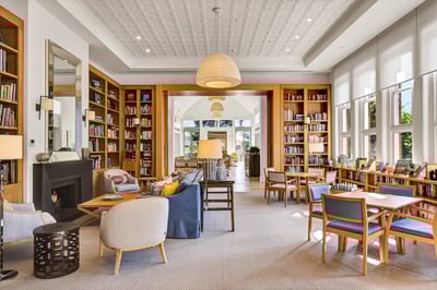 Large light filled lounge and library